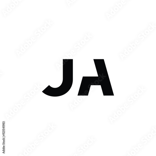 JA monogram logo design letter text name symbol monochrome logotype alphabet character simple logo