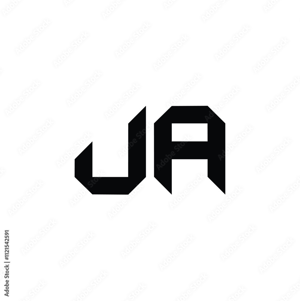 JA monogram logo design letter text name symbol monochrome logotype alphabet character simple logo JA monogram logo design letter text name symbol monochrome logotype alphabet character simple logo