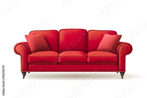 red leather sofa