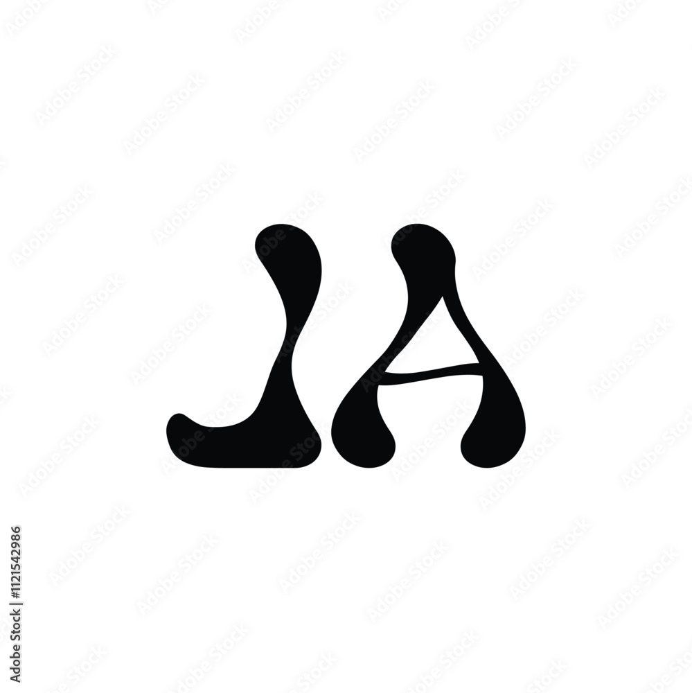 JA monogram logo design letter text name symbol monochrome logotype alphabet character simple logo JA monogram logo design letter text name symbol monochrome logotype alphabet character simple logo