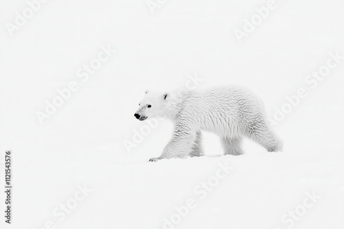 Resting on the tundra in Wapusk National Park, Manitoba, Canada, a polar bear mother (Ursus maritimus) watches her newborn cubs at play photo