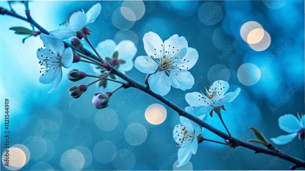 Fototapeta premium Elegant cherry blossoms with dreamy bokeh background