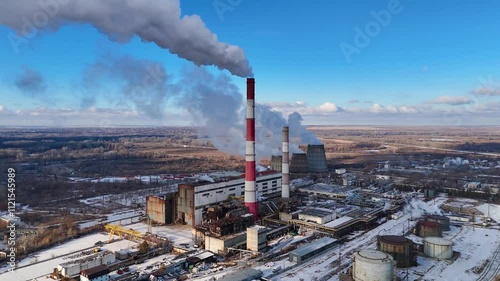 smoke from the pipe of a thermal power plant