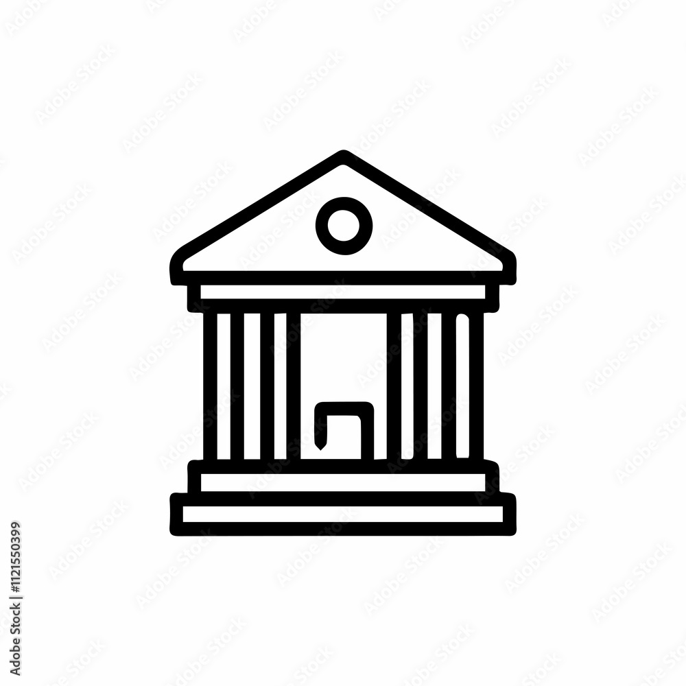 Building icon set in line black flat house Building icon set in line black flat house
