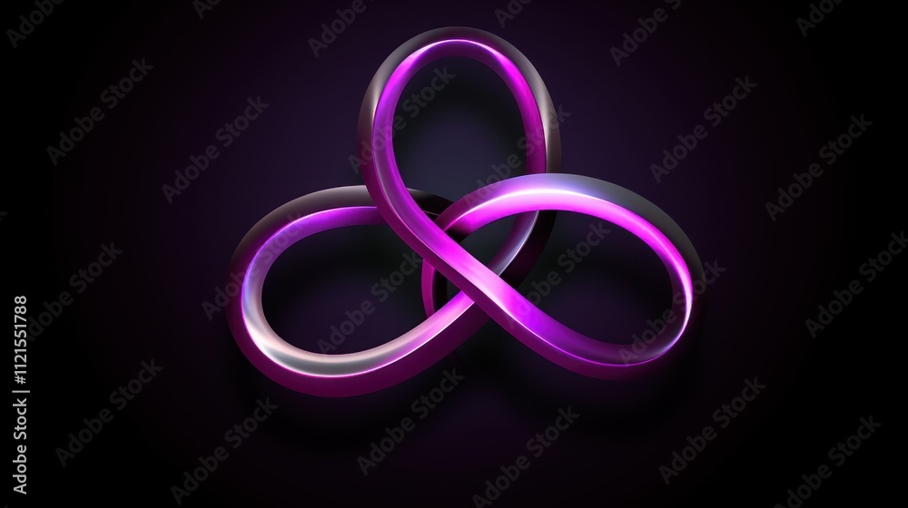 A stylized, intertwined design with a gradient of purple and silver on a dark background. A stylized, intertwined design with a gradient of purple and silver on a dark background.