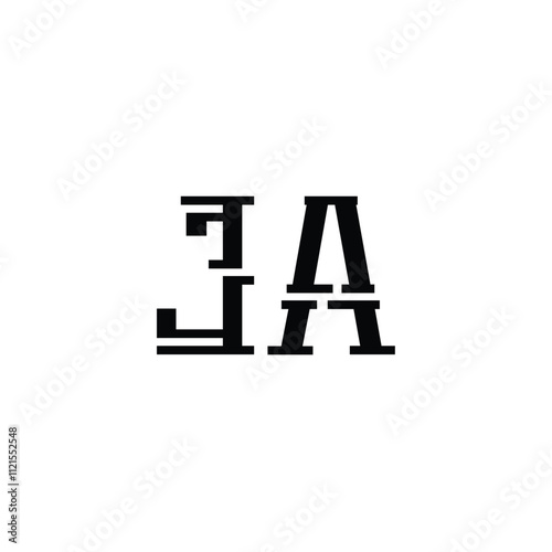 JA monogram logo design letter text name symbol monochrome logotype alphabet character simple logo photo