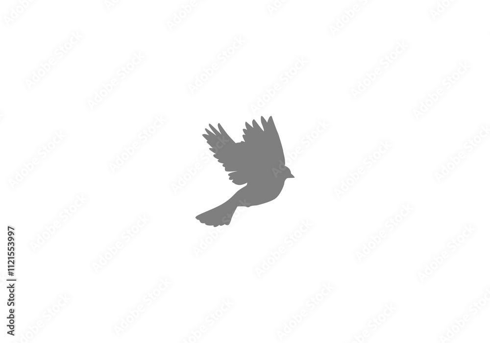 Obraz premium Flying Bird Silhouette png design template logo icon illustration