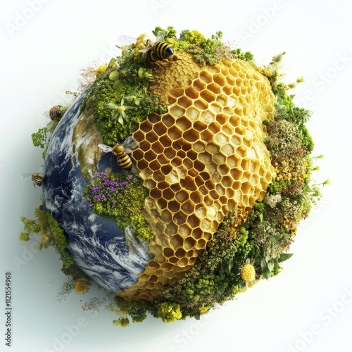 Honeycomb Earth Bees Plants Global Ecology photo