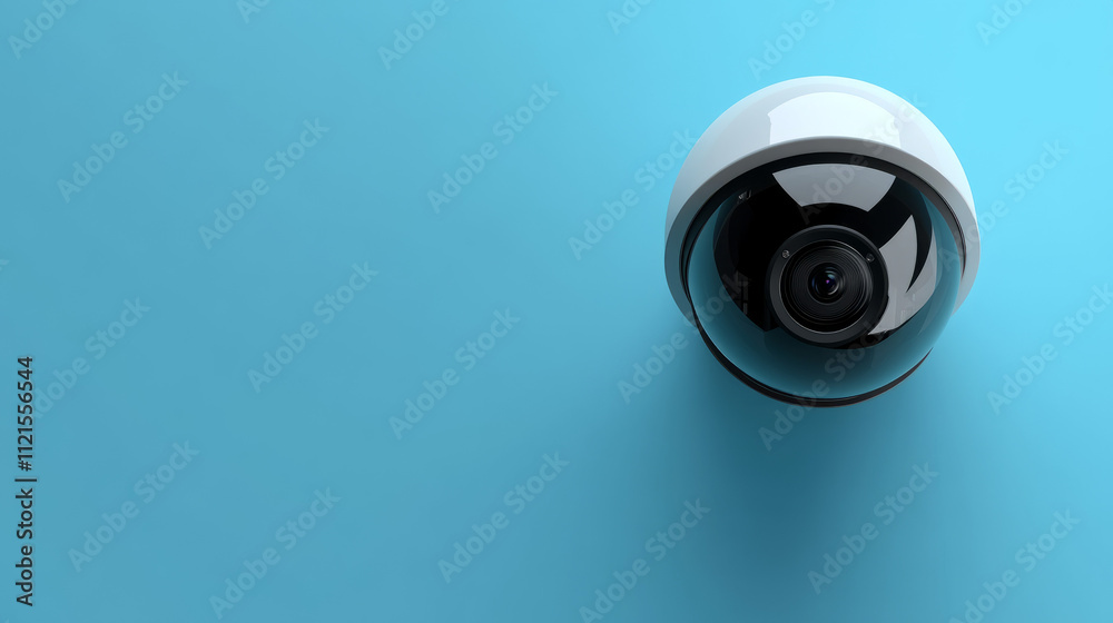 dome security camera on light blue background dome security camera on light blue background