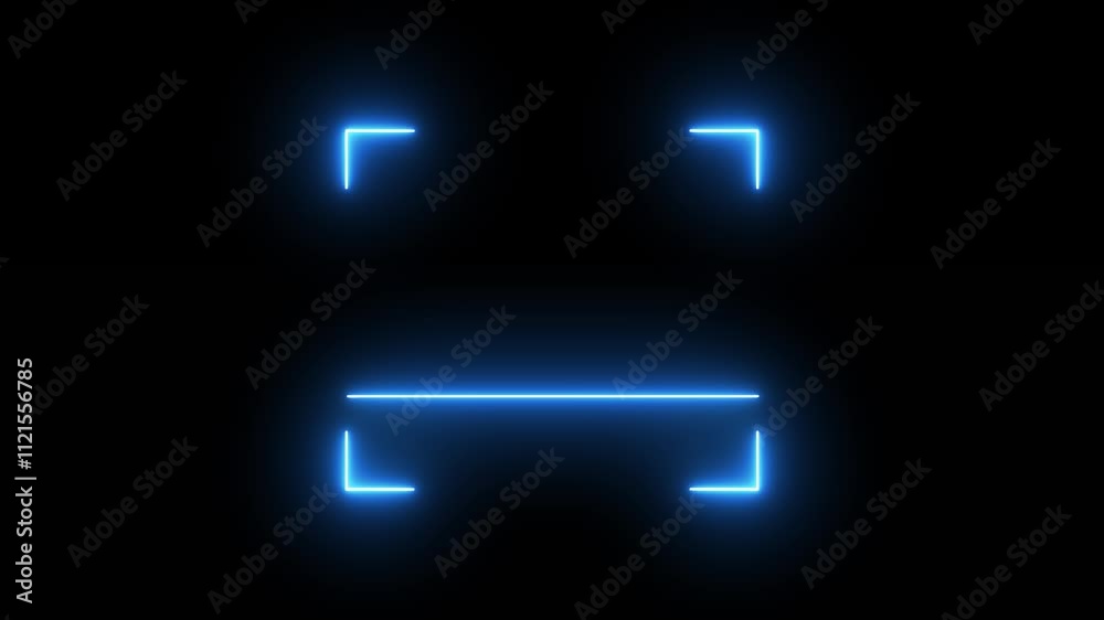 Barcode scanner QR code Neon shine Icon animation isolated on black background
