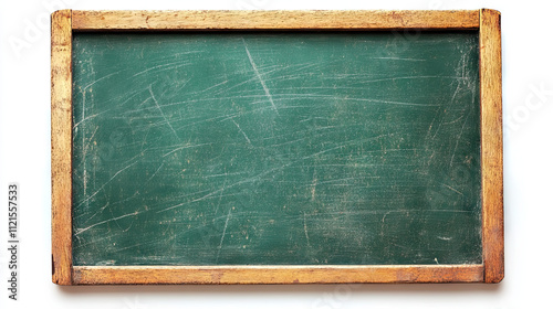 a blank green chalkboard on a white background