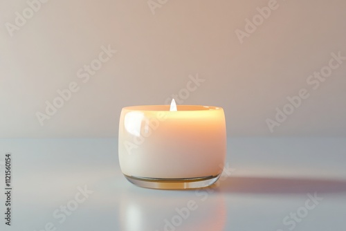 high end resolution of a modenr and clean candle, white background photo