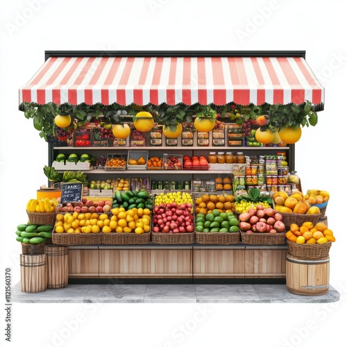 Fresh Fruit Vegetable Market Stall Outdoor Produce Stand Farmers Market Grocery Store