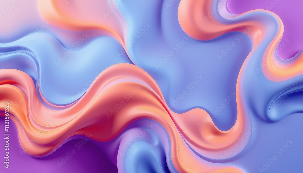 Obraz premium Abstract Pastel Swirls of Color Fluid Design