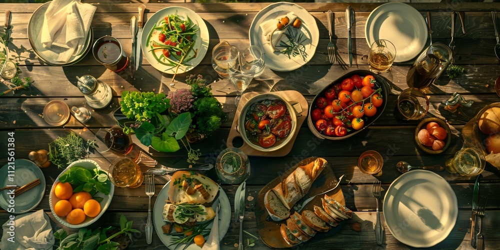 A Countryside Dining Escape, A Rustic Farm-to-Table Feast, A Farm-to-Table Meal in a Rustic Setting A Countryside Dining Escape, A Rustic Farm-to-Table Feast, A Farm-to-Table Meal in a Rustic Setting