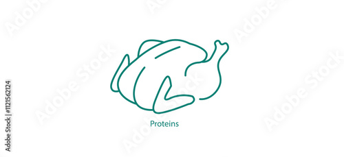 Proteins Icon: Proteins Vector Icon - Essential Macronutrient for Muscle and Tissue Growth
