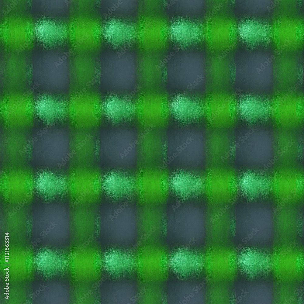 Green Plaid Fabric Texture with Dark Pattern Highlights Green Plaid Fabric Texture with Dark Pattern Highlights