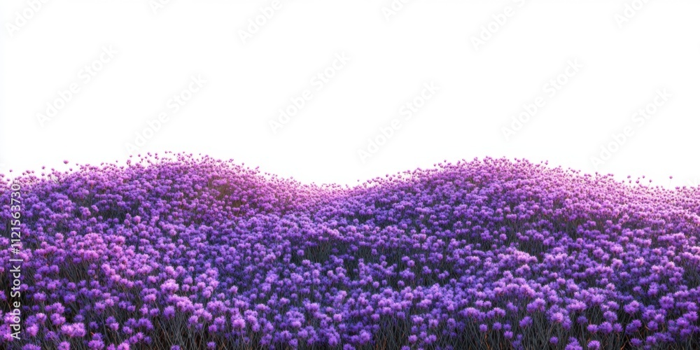 Naklejka premium Purple Flower Field Blooming Meadow Spring Flowers Nature Background