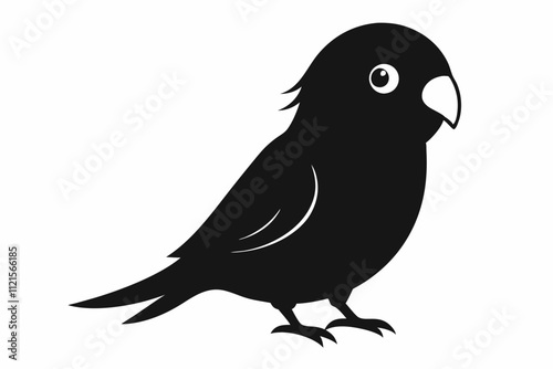 Love Birds Silhouette Vector art design. Black and white bird art.