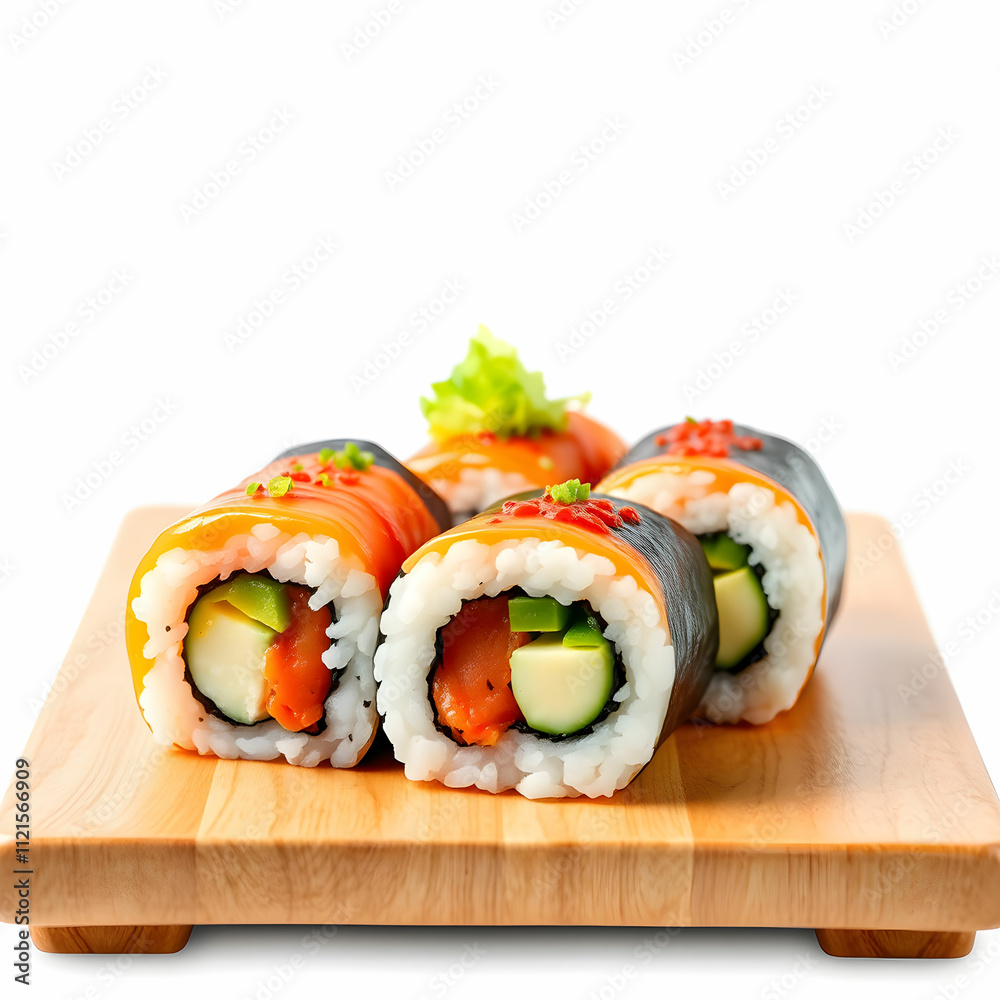 Maki sushi isolated on white isolated on the blank background Maki sushi isolated on white isolated on the blank background