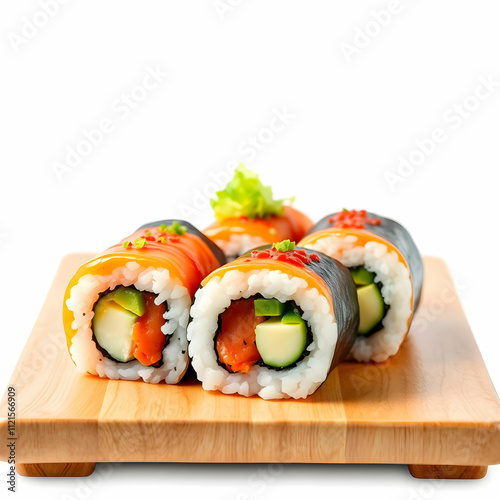 Maki sushi isolated on white isolated on the blank background