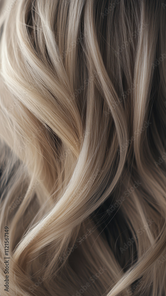 Soft, wavy blonde hair with natural highlights