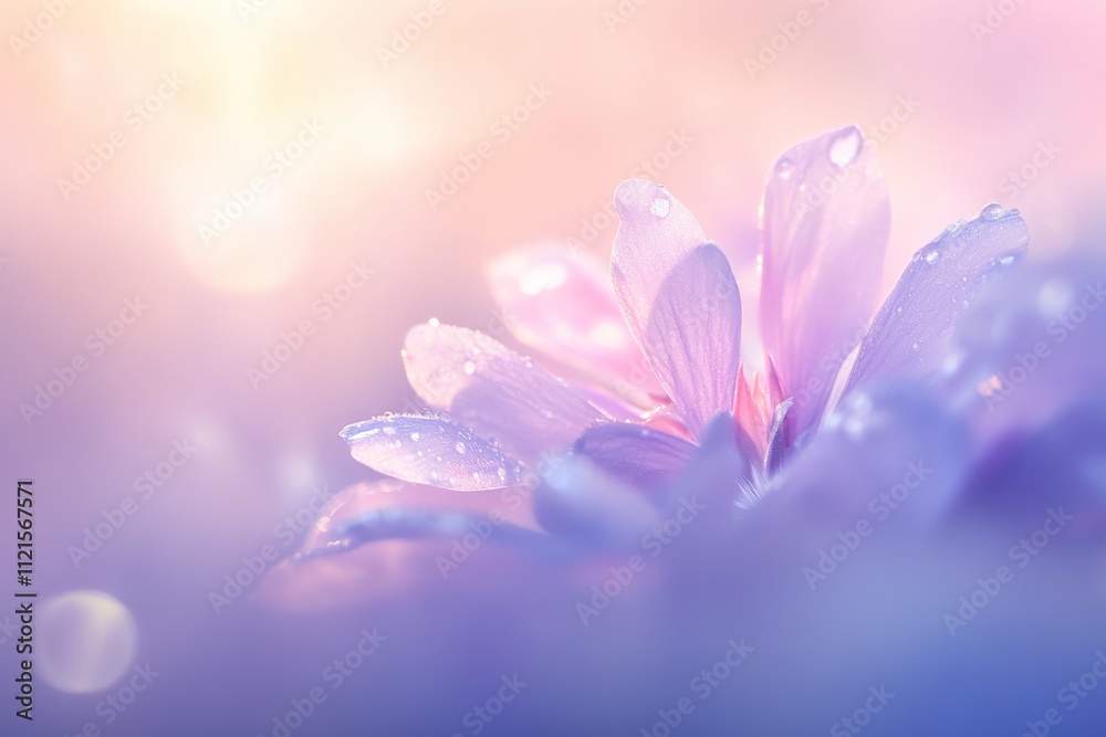 Delicate Pink Flower with Dew Drops in Soft Pastel Background | Nature Photography, Floral Aesthetics, Spring Vibes, Light and Serenity Delicate Pink Flower with Dew Drops in Soft Pastel Background | Nature Photography, Floral Aesthetics, Spring Vibes, Light and Serenity