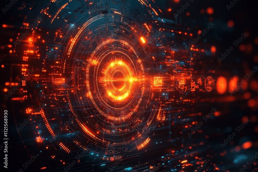 A glowing orange circle with a black background A glowing orange circle with a black background