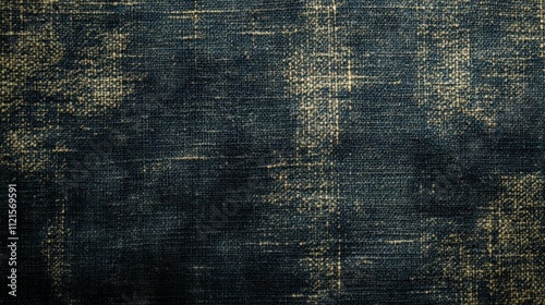 Textured dark fabric displaying deep blue and black hues with subtle pattern variations under soft lighting