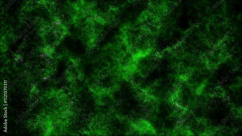 Abstract futuristic 3D space science or nebula background animation with green colored particles, concepts, ideas, 4k, seamless loopable element Abstract futuristic 3D space science or nebula background animation with green colored particles, concepts, ideas, 4k, seamless loopable element