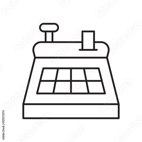 Cash register icon vector isolated.