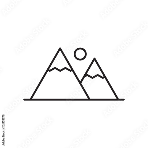 Mountain icon vector isolated.