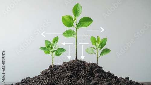 Diagram of plant respiration showing the flow of oxygen and water vapor to the atmosphere photo