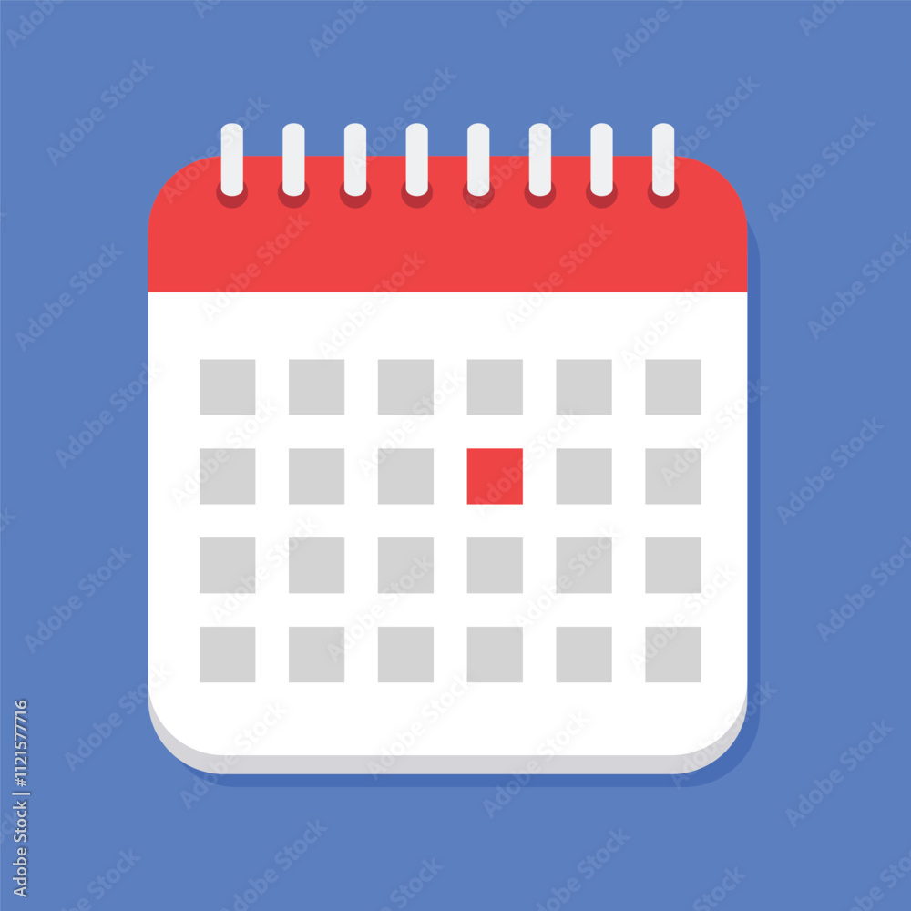Calendar Flat icon vector with mark date Calendar Flat icon vector with mark date