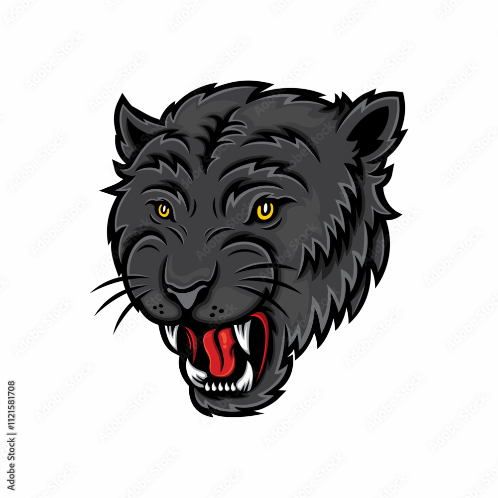 custom made wallpaper toronto digitaldark gray, angry, cool leopard head mascot vector and Graphic illustration.