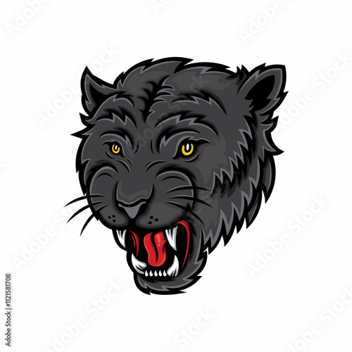 Wallpaper Mural dark gray, angry, cool leopard head mascot vector and Graphic illustration. Torontodigital.ca