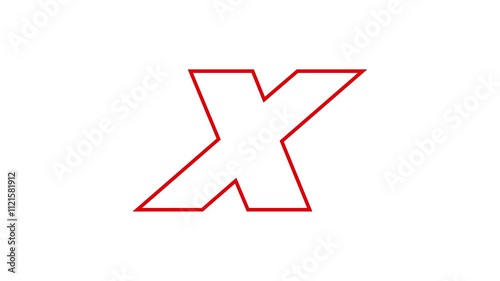 Animation of red cross sign on white background. Red check mark, isolated tick symbols, checklist signs.