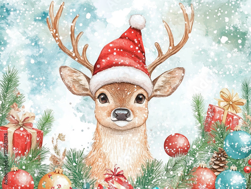 santa claus with reindeer