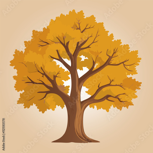 Illustration of Tree in Fall Colors
