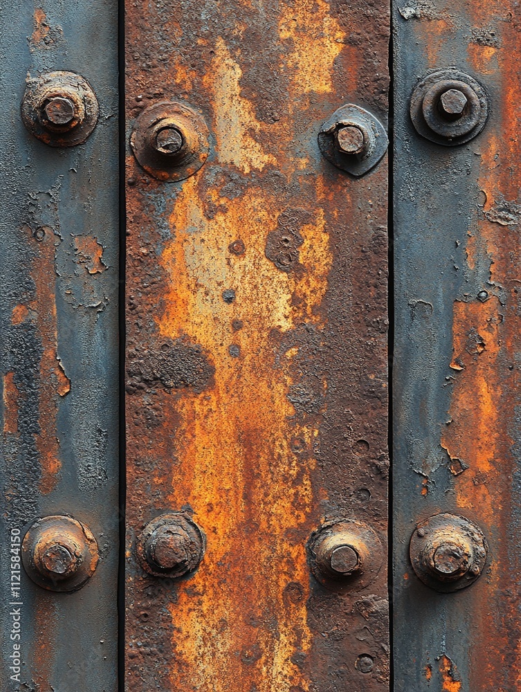 Fototapeta premium Rusty Aged Metal Surface with Weathered Texture and Oxidation Details
