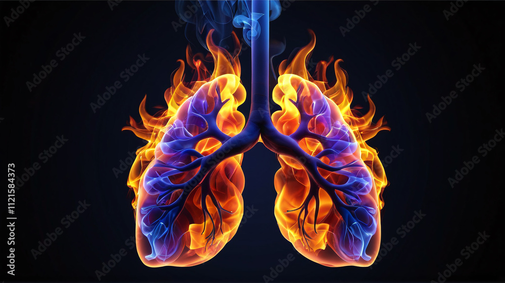 Lungs on Fire A Vivid Representation of Vitality Lungs on Fire A Vivid Representation of Vitality
