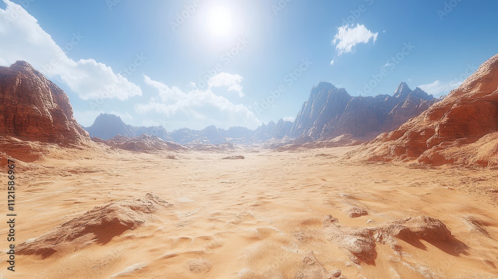 Awe-Inspiring Desert Landscape Under a Bright Sky Awe-Inspiring Desert Landscape Under a Bright Sky