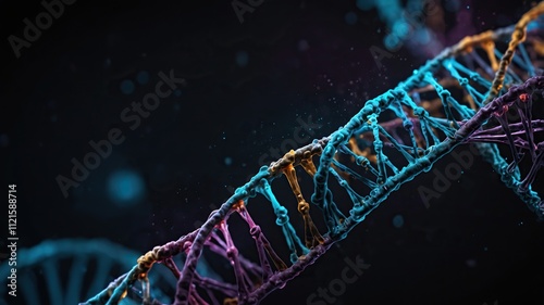 DNA Double Helix. Stunning abstract visualization, ideal for desktop wallpaper of background.  