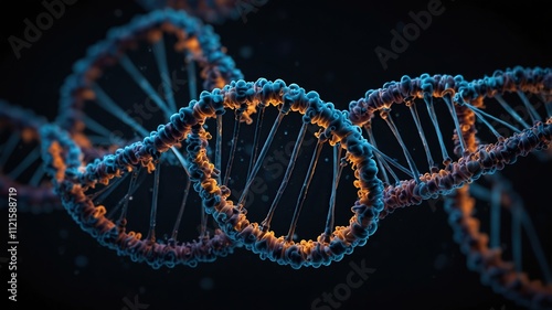 DNA Double Helix. Stunning abstract visualization, ideal for desktop wallpaper of background.  