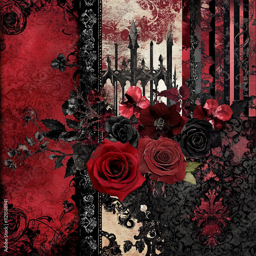 Gothic valentine Digital Paper, JPEG File