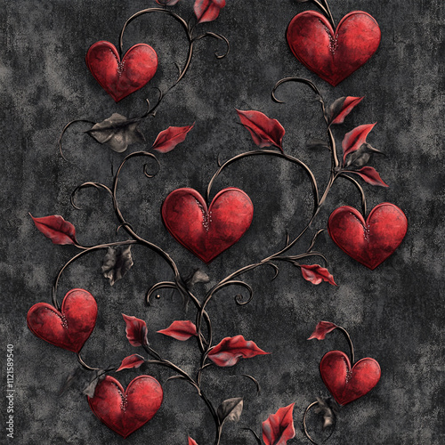 Gothic valentine Digital Paper, JPEG File