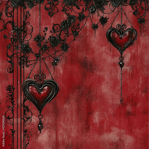 Gothic valentine Digital Paper, JPEG File