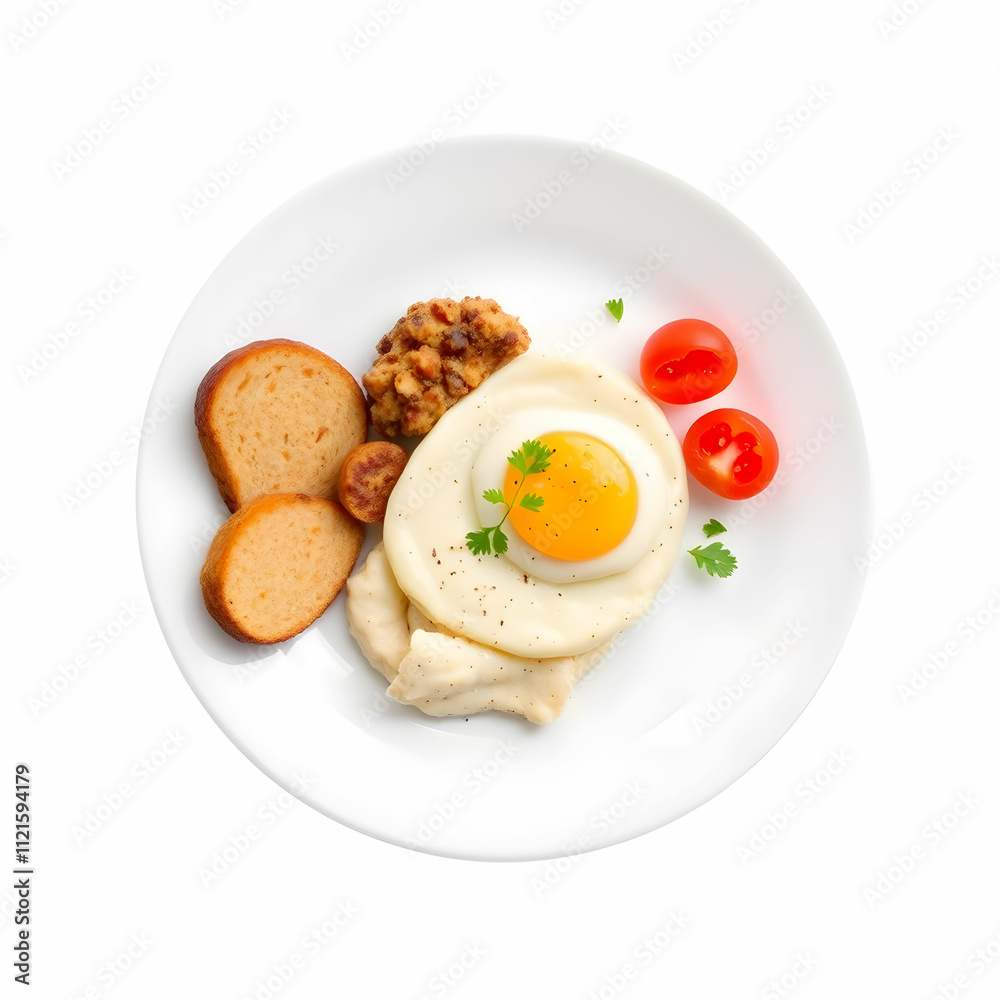 Plate with a keto diet food isolated on the blank background Plate with a keto diet food isolated on the blank background