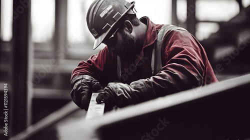 Adjusting Steel Beams: The Expertise of an Ironworker in Safely and Effectively Building Dynamic Structures at a Construction Site
