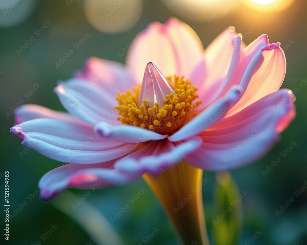 Fototapeta premium Flower with Pastel Gradient Petals and Crystal-Like Center